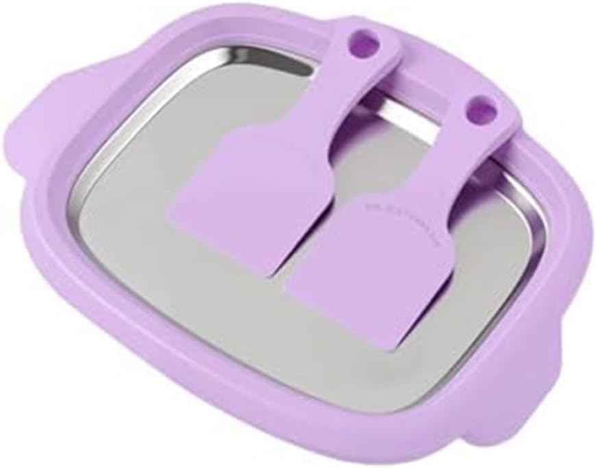 DIY Rolled Ice Cream Maker Kit, Stainless Steel Tray & Dual Scrapers