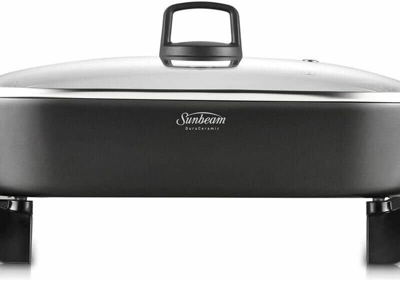 Sunbeam DuraCeramic Large Electric Frypan, 2400W with Lid