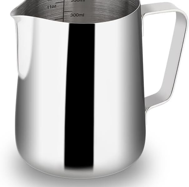 watchget 350ml Silver Stainless Steel Frothing Pitcher