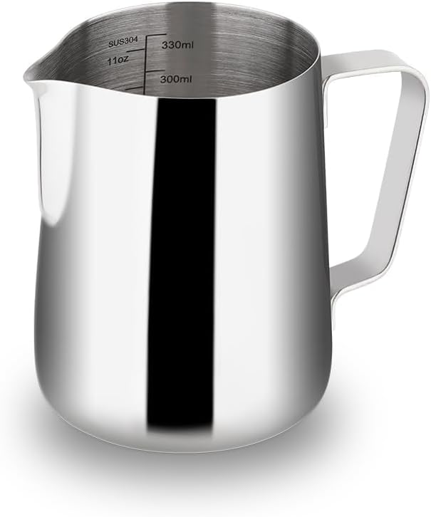 watchget 350ml Silver Stainless Steel Frothing Pitcher