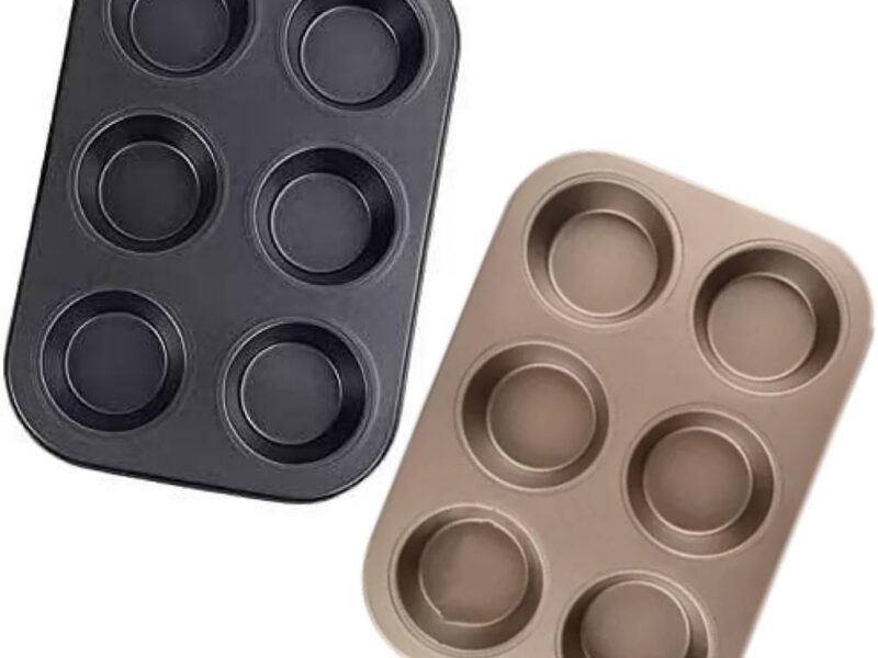Large Cupcake Trays, Deep Six-Cup Muffin Tin Pair