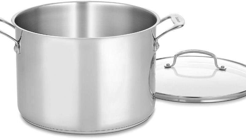 Cuisinart Chef’s Classic Stainless Steel Stockpot, 10-Quart, Glass Cover
