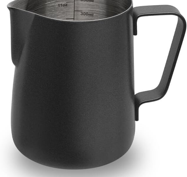 watchget 350ml Black Stainless Steel Frothing Pitcher