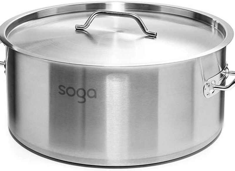 SOGA 18/10 Stainless Steel Stock Pot, 9L