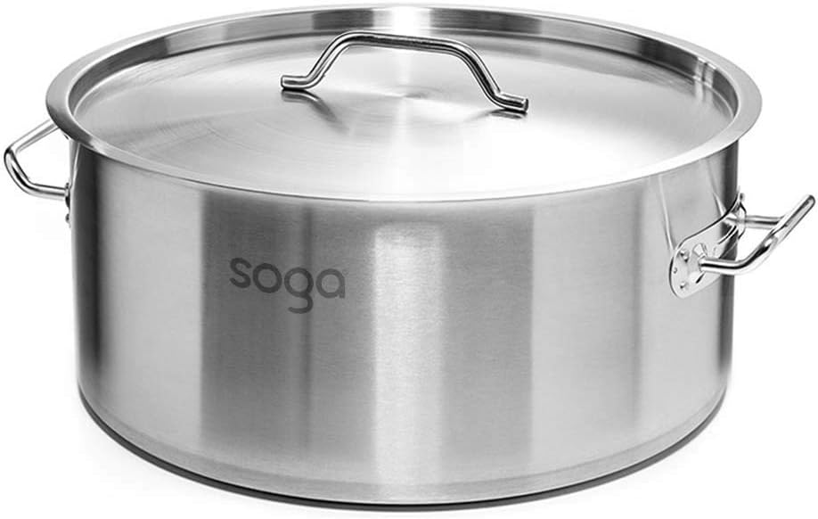 SOGA 18/10 Stainless Steel Stock Pot, 9L