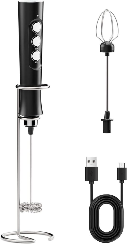 BH03 Three-Speed Rechargeable Frother, Two Heads