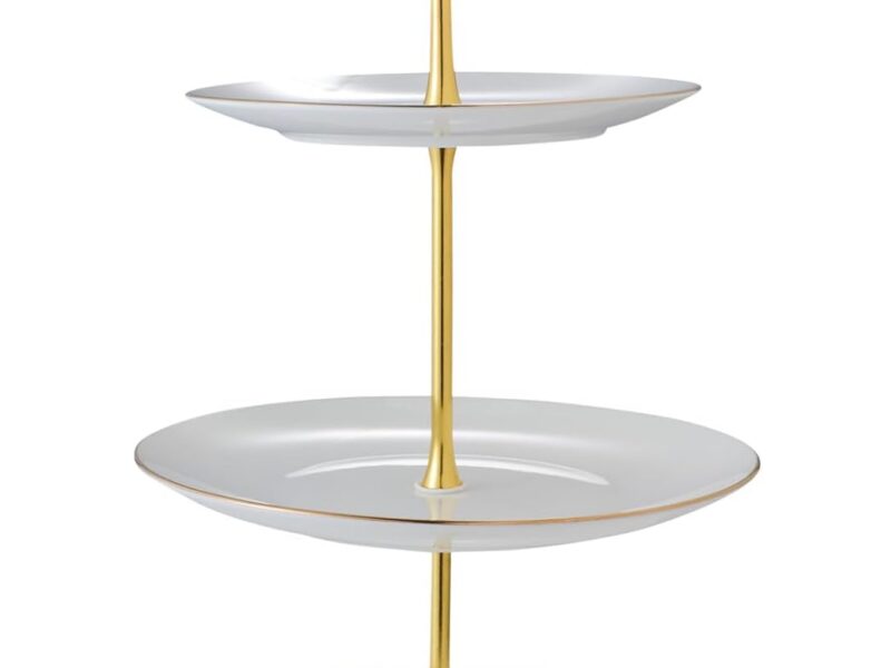 Maxwell & Williams White Gold Porcelain Cake Stand, Three-Tiered