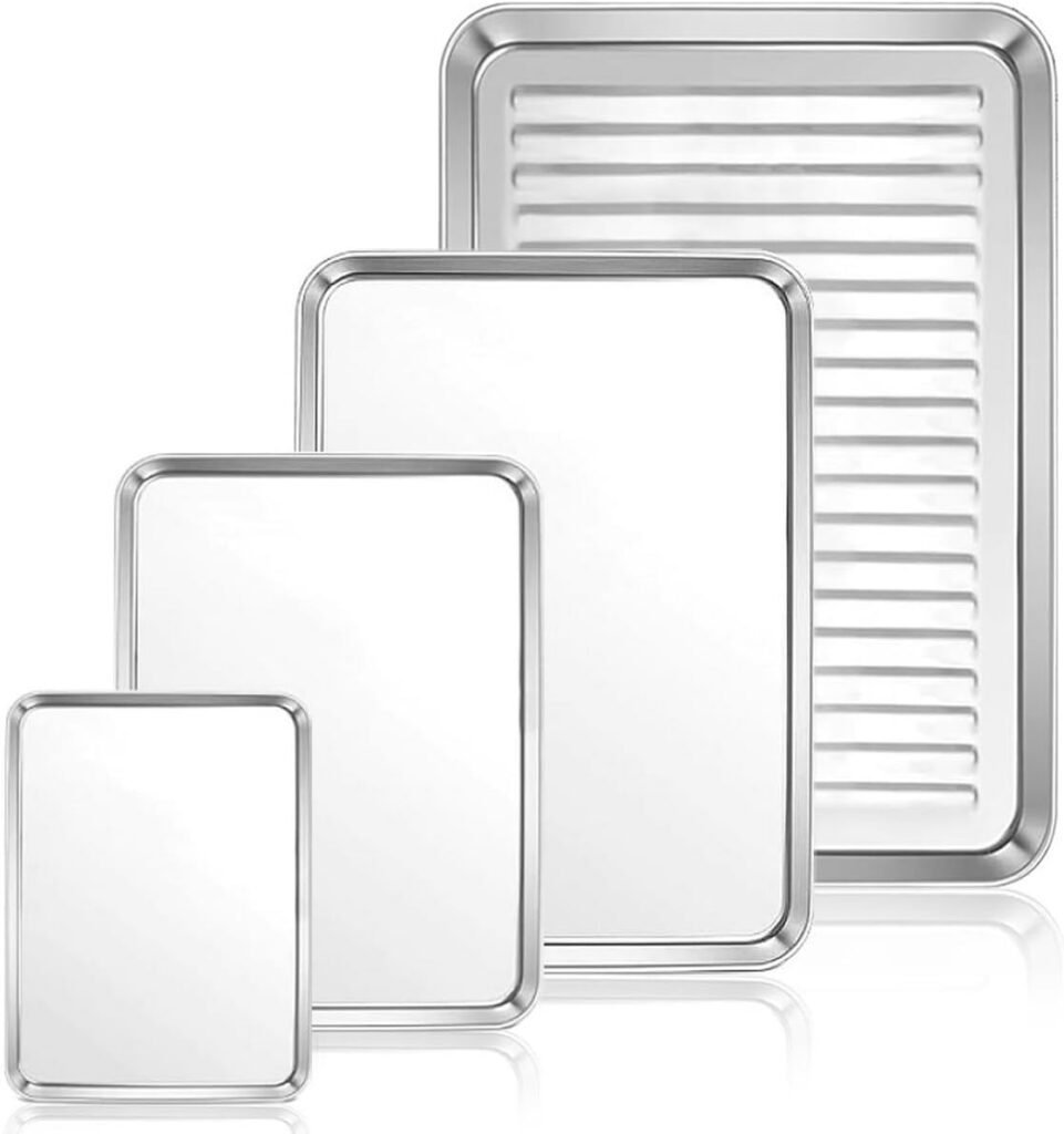 Four-Size Stainless Sheet Pan Set with Corrugated Tray