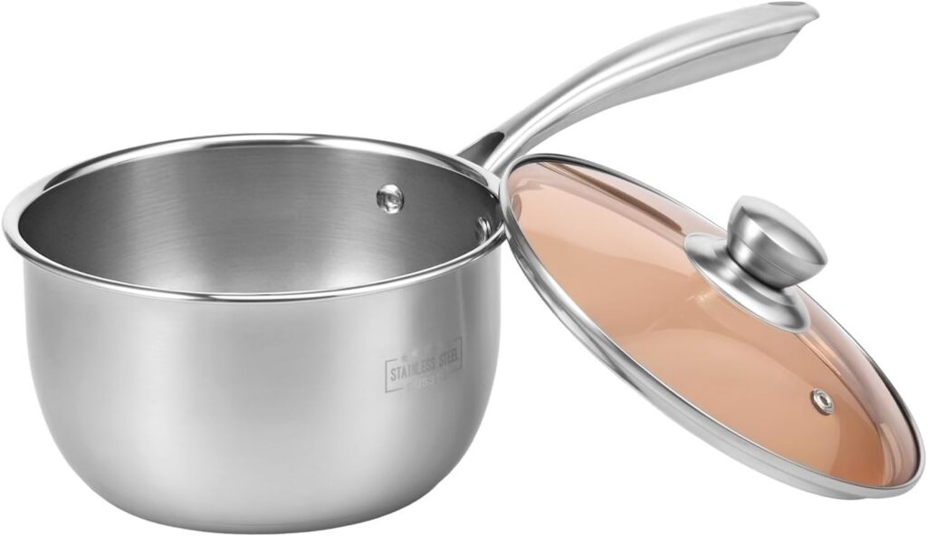 Stainless Steel Tri-Ply Saucepan, 20cm, 2.5L with Lid