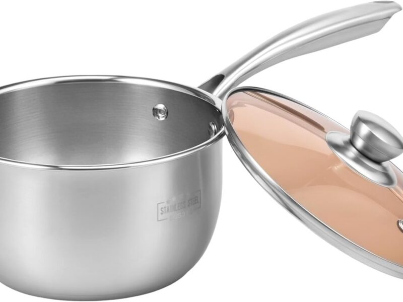 Stainless Steel Tri-Ply Saucepan, 20cm, 2.5L with Lid
