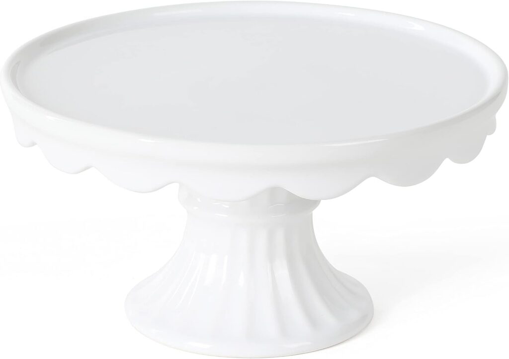 Martha Stewart Patterson Ruffled Stoneware Cake Stand