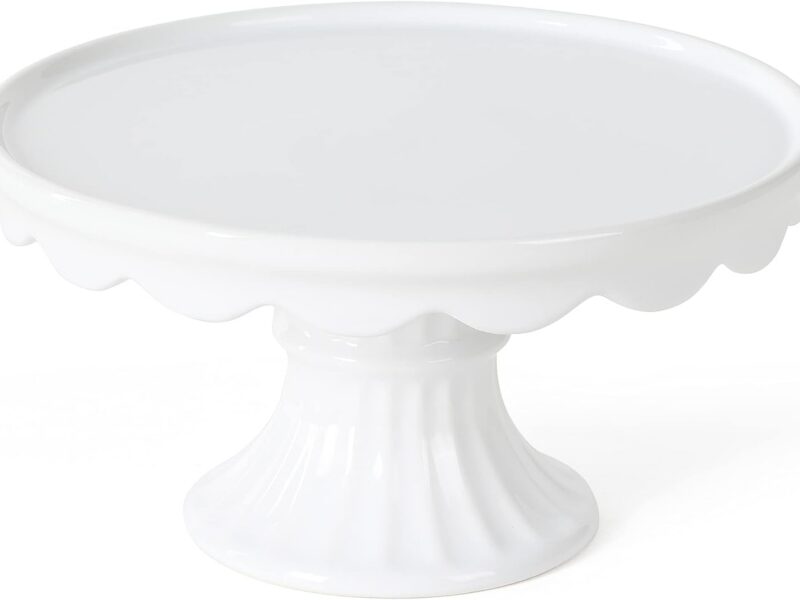 Martha Stewart Patterson Ruffled Stoneware Cake Stand