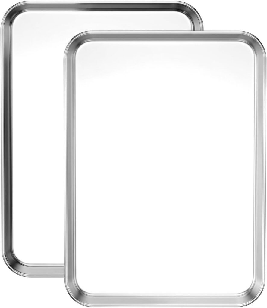 Stainless Cookie Pan Set, Two Large Sheets