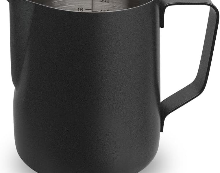 watchget 600ml Black Stainless Steel Frothing Pitcher