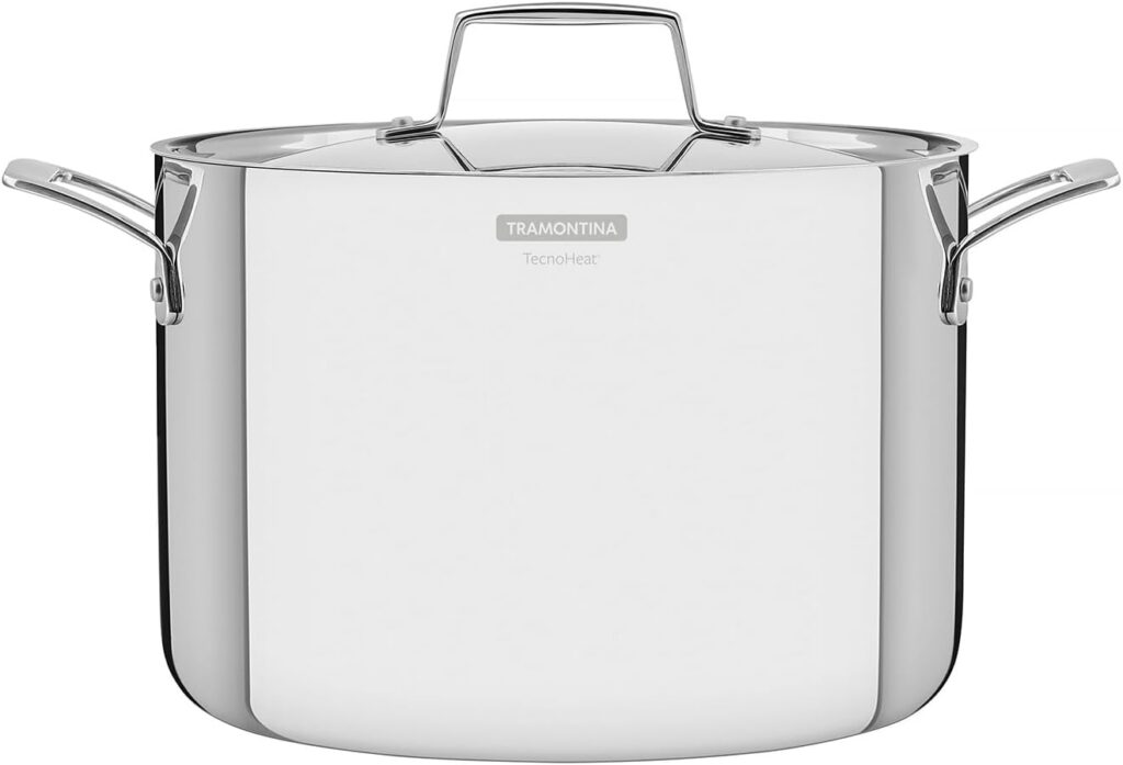 Tramontina Grano Tri-Ply Stainless Steel Stock Pot, 24 cm, Lid