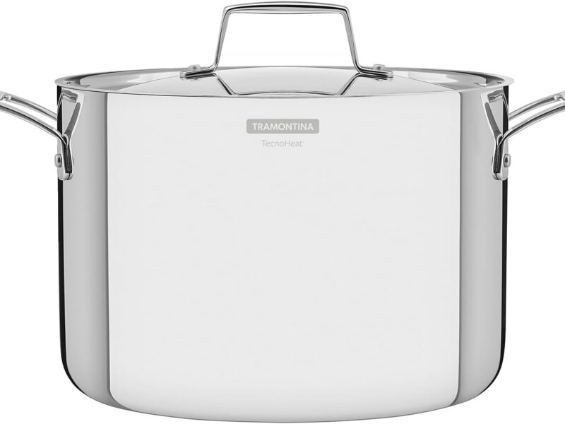 Tramontina Grano Tri-Ply Stainless Steel Stock Pot, 24 cm, Lid