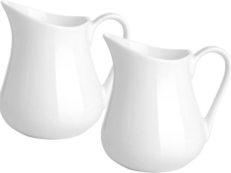 SUMSOFT 110ml Ceramic Creamer Pitchers, 2 Piece Set