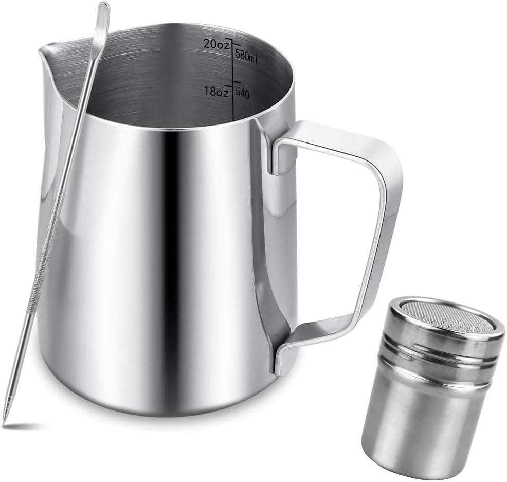 Velooke 600ml 304 Stainless Steel Frothing Pitcher Kit
