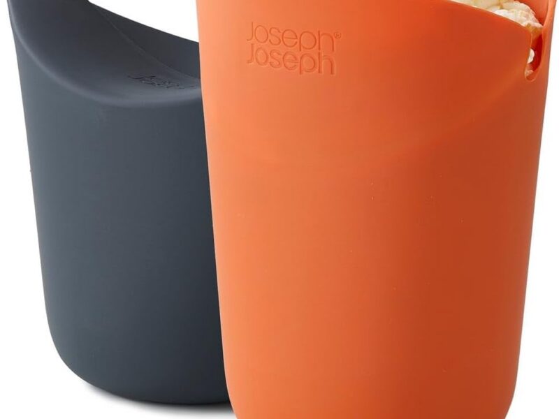 Joseph Joseph M-Cuisine Single-Serve Popcorn Maker, Set of 2, Orange/Grey