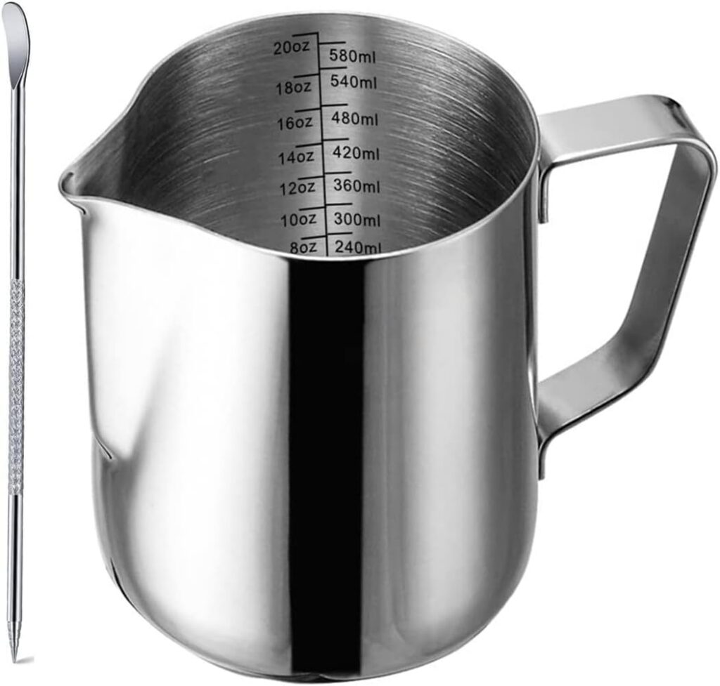 Ekvinor 600ml Stainless Steel Frothing Pitcher with Art Pen
