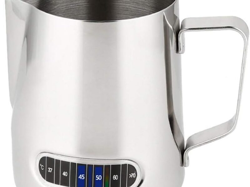 600ml Stainless Steel Milk Frothing Jug with Thermometer
