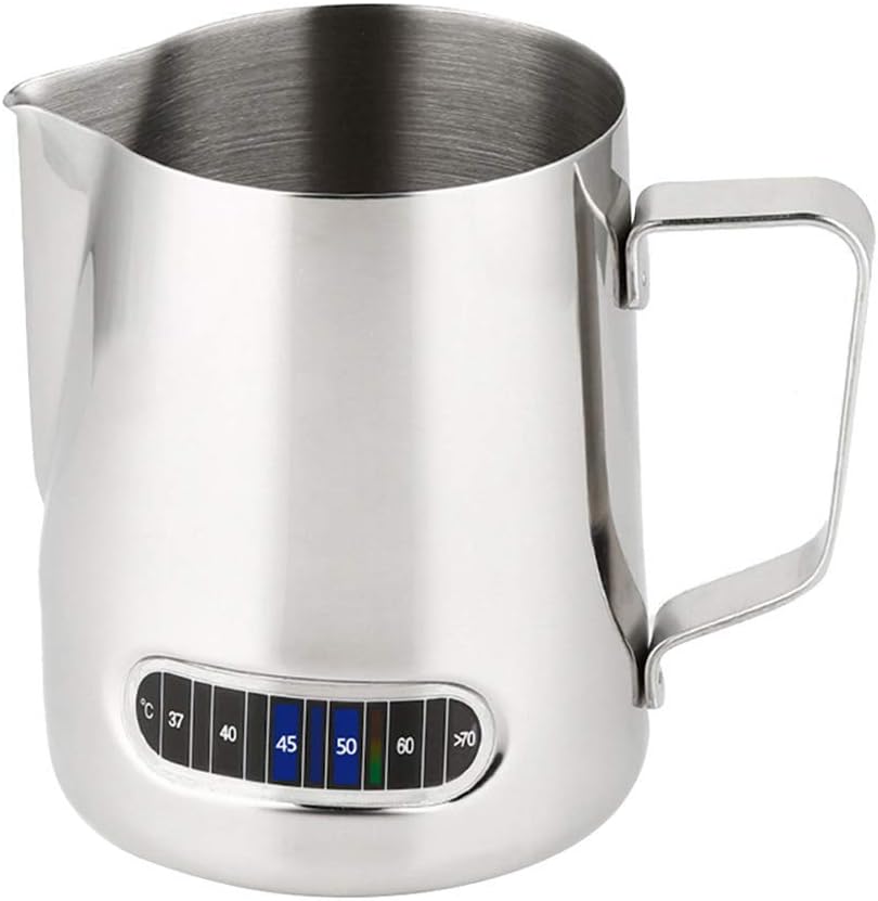 600ml Stainless Steel Milk Frothing Jug with Thermometer