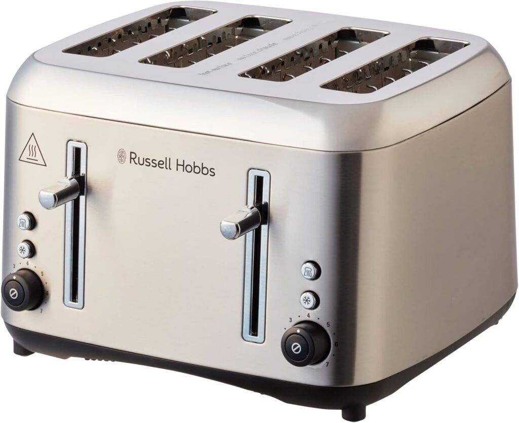 Russell Hobbs Addison 4 Slice Toaster, Brushed Steel