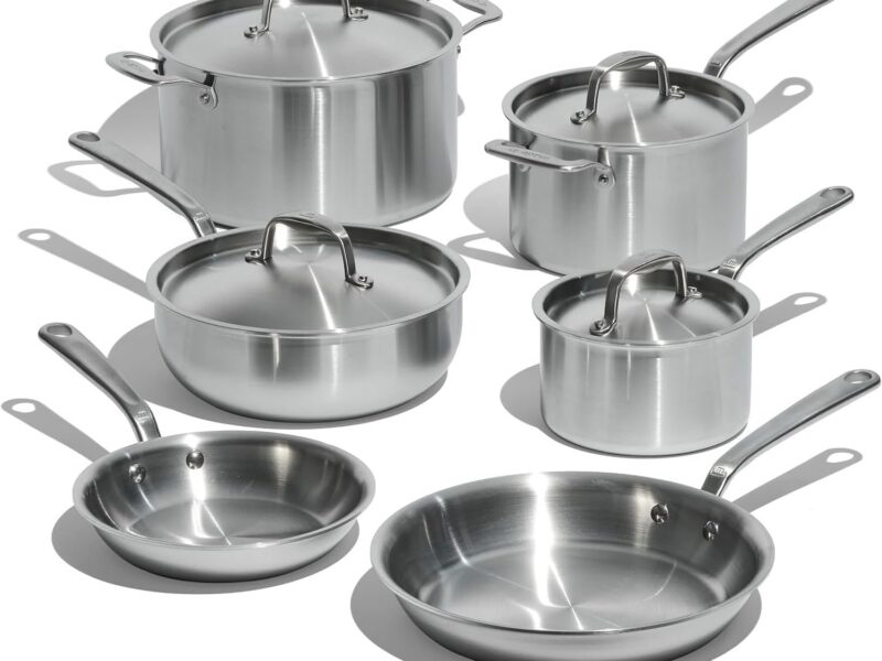 Made in Cookware 10-Piece 5-Ply Stainless Steel Pots & Pans Set