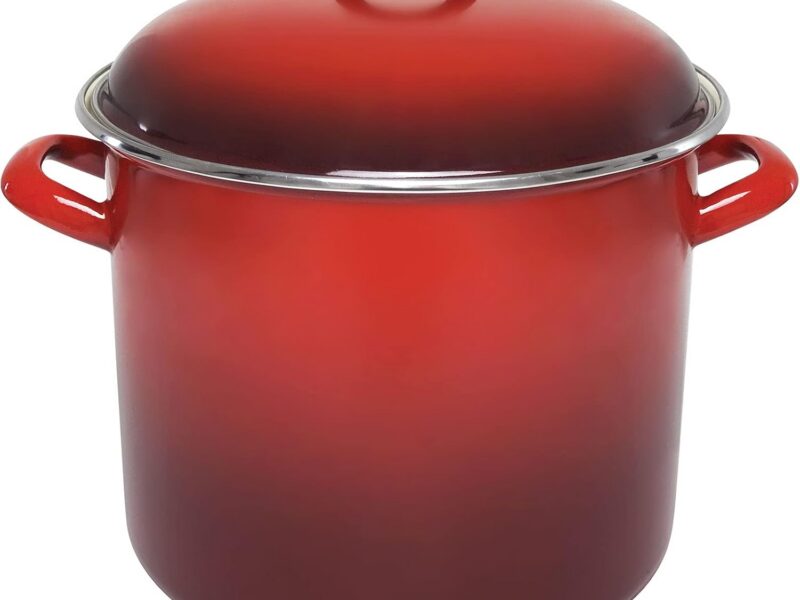 Chasseur Enamel Stock Pot, 24 cm, Red