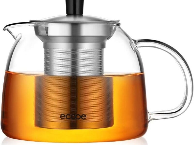 ecooe Stovetop Glass Tea Pot with Steel Infuser