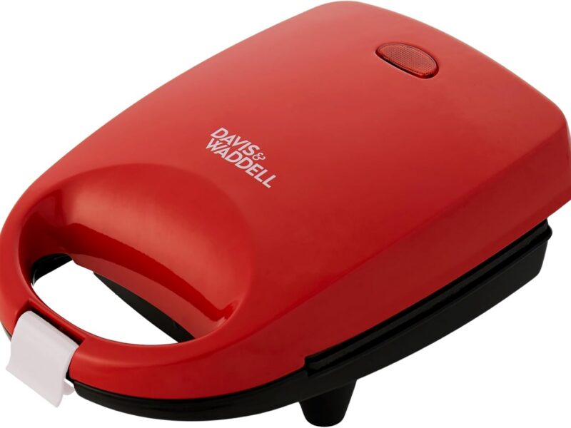 Davis & Waddell Mini Electric Jaffle Maker, 22.3×15.5×9.3cm, Red