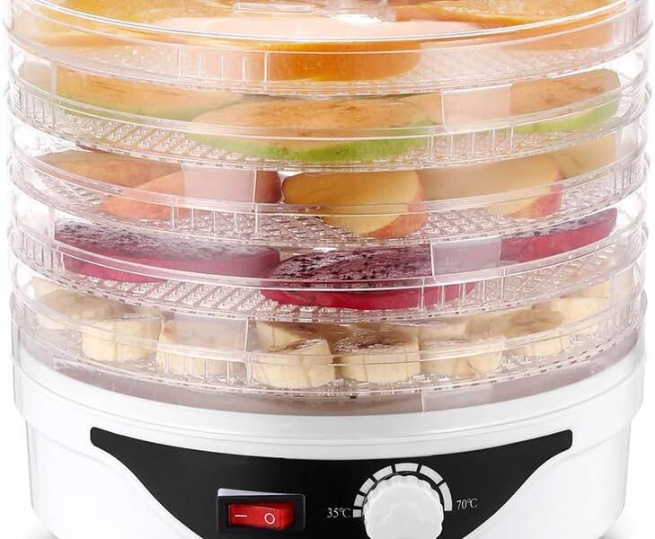 Devanti 5-Tray Food Dehydrator, 245W One-Touch Heat Control