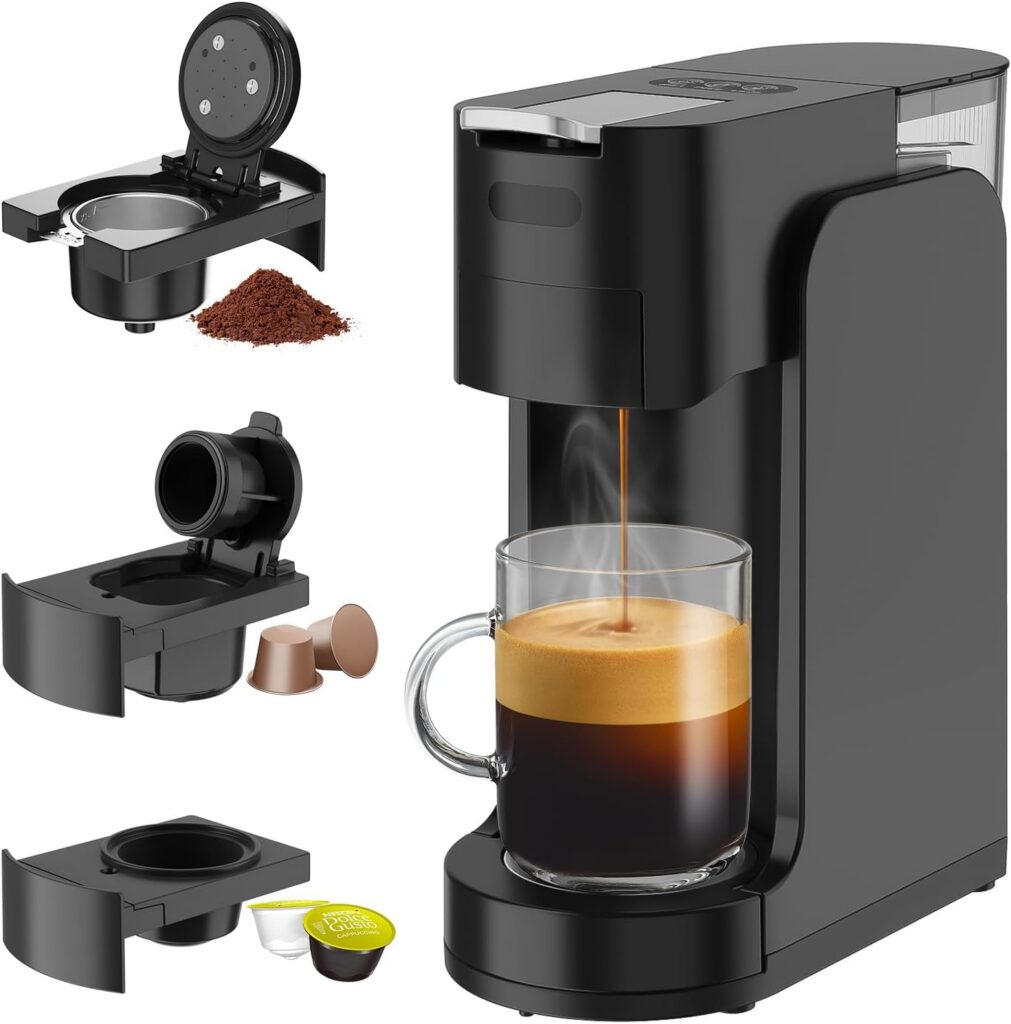 Three-in-One Multi-Capsule Espresso Maker, Black