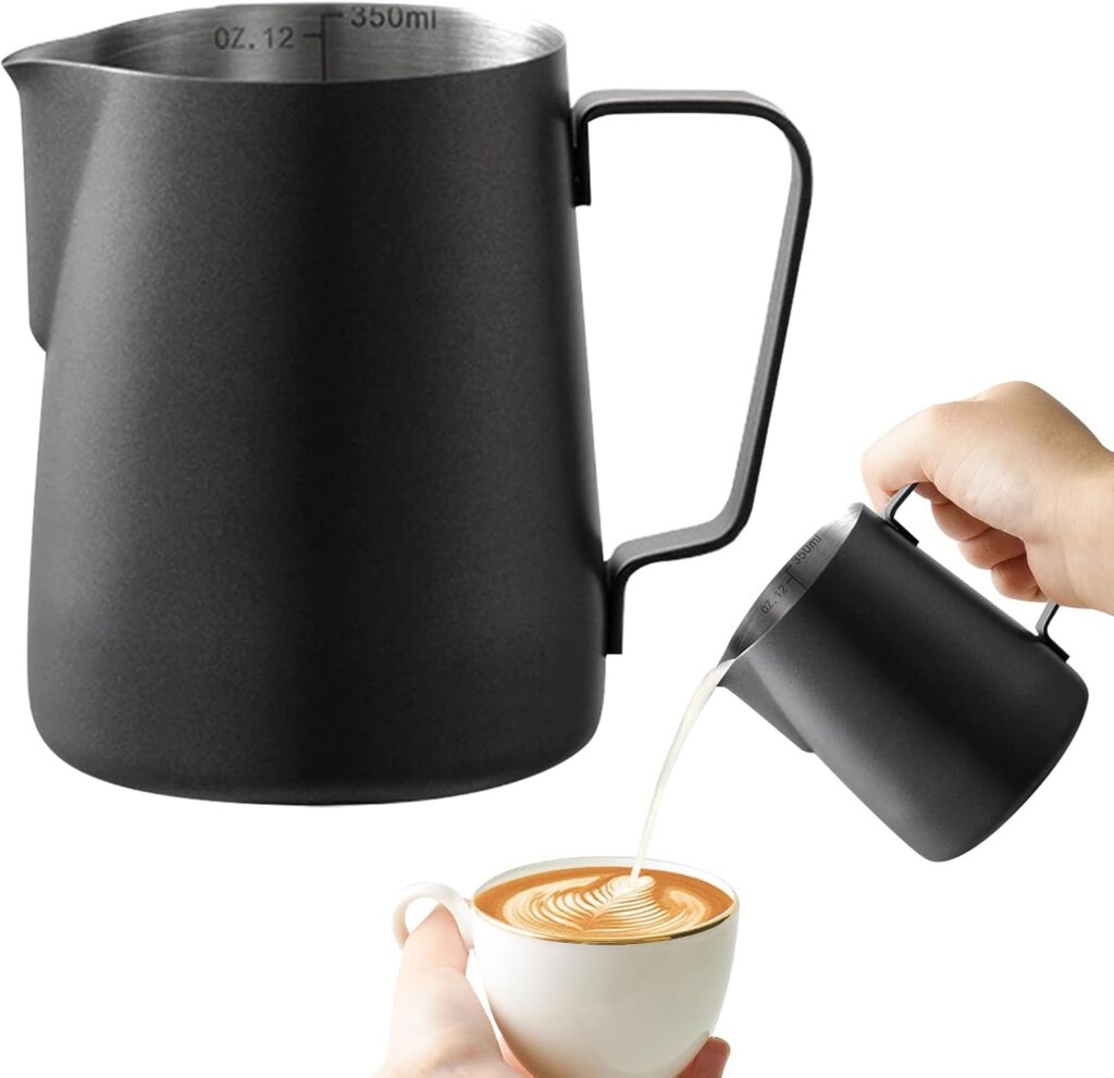 Cilzephyr 350ml Black Stainless Steel Frothing Pitcher
