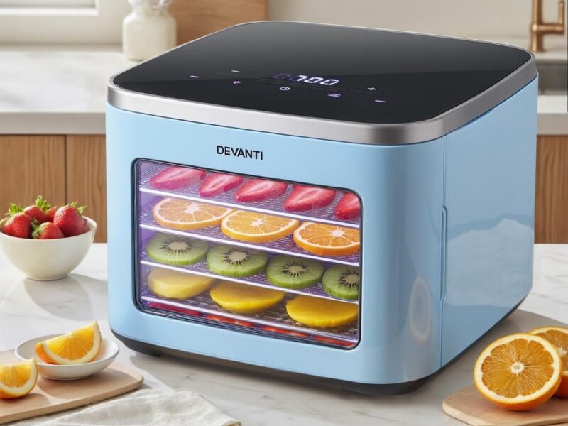 Devanti Mini 5-Tray Food Dehydrator, LED Touchscreen & 48H Timer