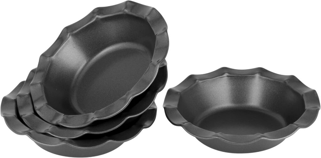 Bakemaster Fluted Pie Dish Set, 4 Piece Non-Stick