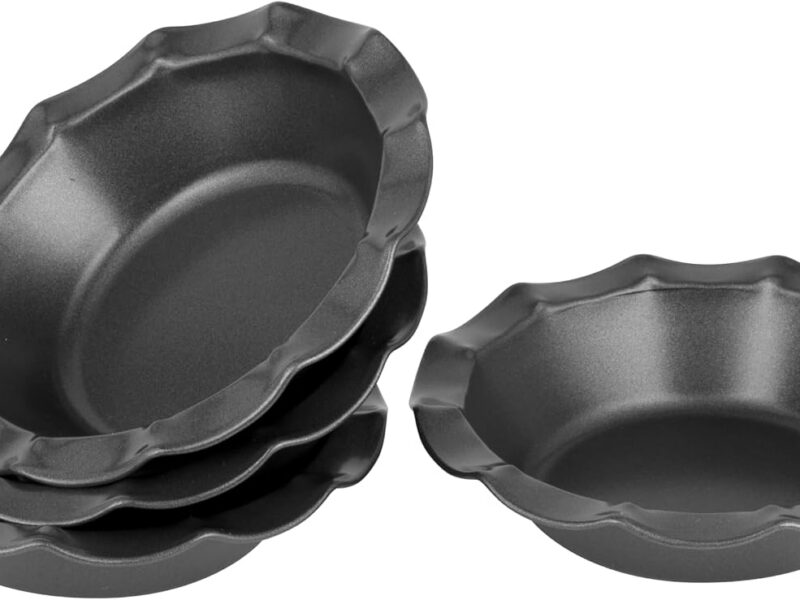 Bakemaster Fluted Pie Dish Set, 4 Piece Non-Stick