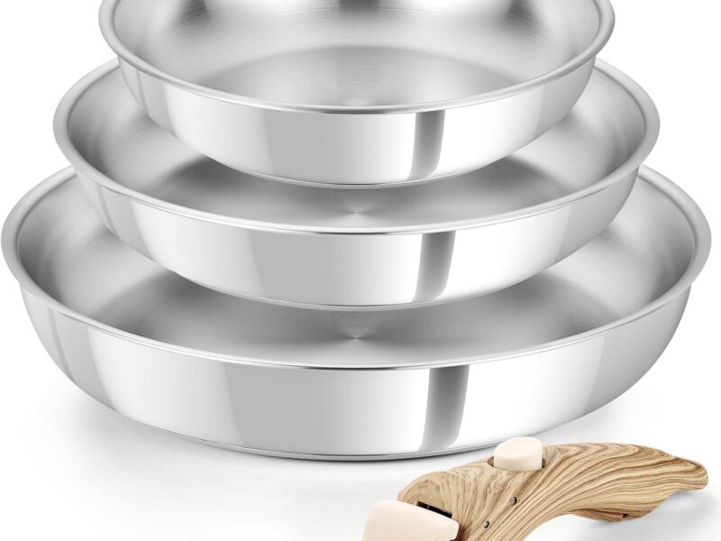 KOCH SYSTEME CS Tri-Ply Stainless Steel Frying Pan Set, 20cm, 24cm & 28cm