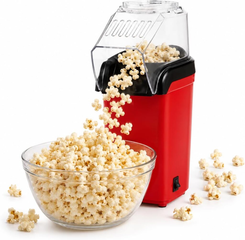 Hotsale Classic Red Hot Air Popcorn Popper, 1200W, Rapid Popping