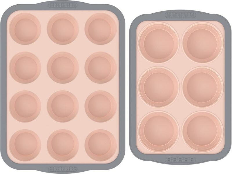 Foldable Silicone Muffin Moulds, 6 & 12 Cup Set