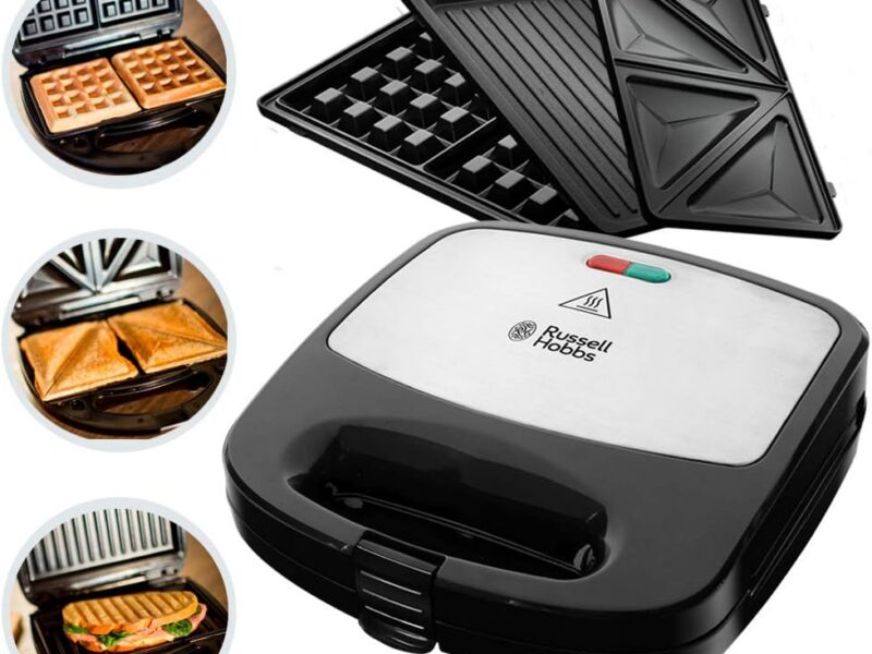 Russell Hobbs Fiesta 3-in-1 Sandwich Maker, Waffle Iron & Contact Grill, 24540-56