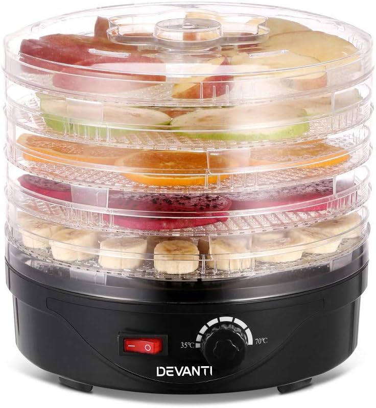 Devanti 5-Tray Food Dehydrator, 245W with Temperature Control