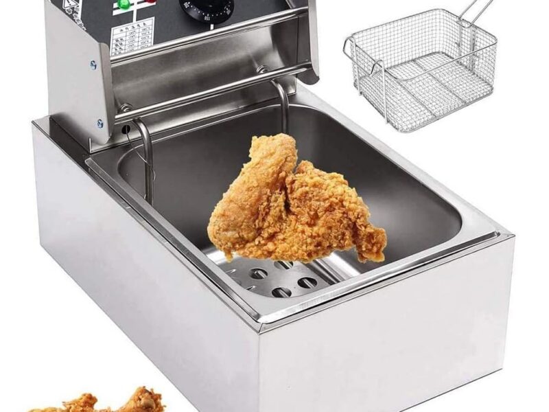 TOMVAES 6L Stainless Steel Electric Deep Fryer, Single Tank