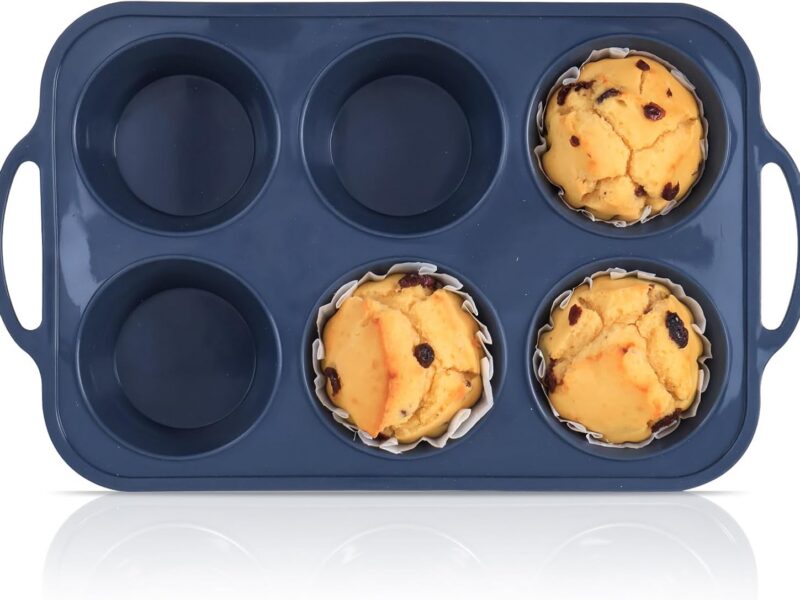 Jumbo Six-Cup Silicone Cupcake Tin with Metal Frame