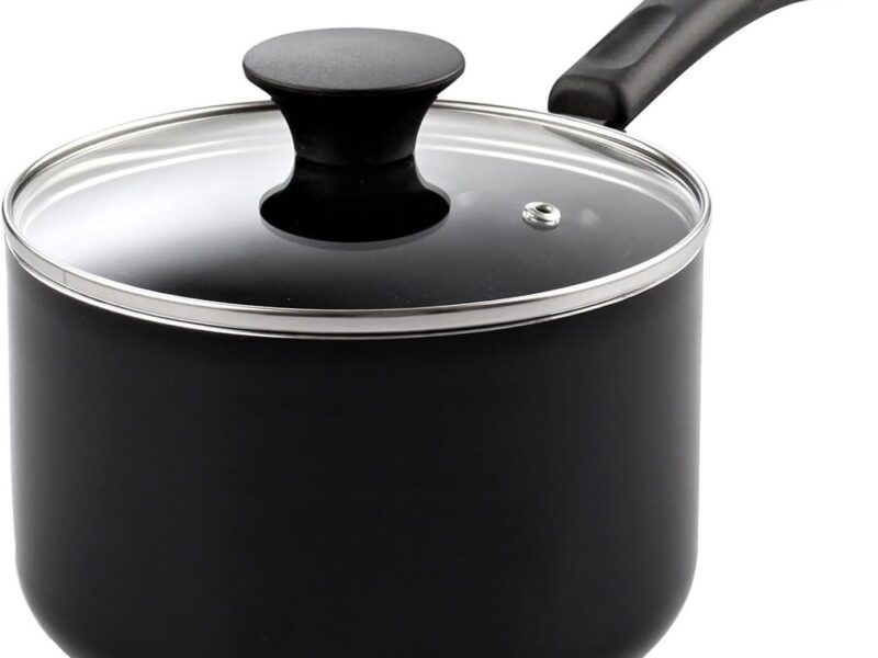 Cook N Home Nonstick Saucepan, 2 Qt with Glass Lid