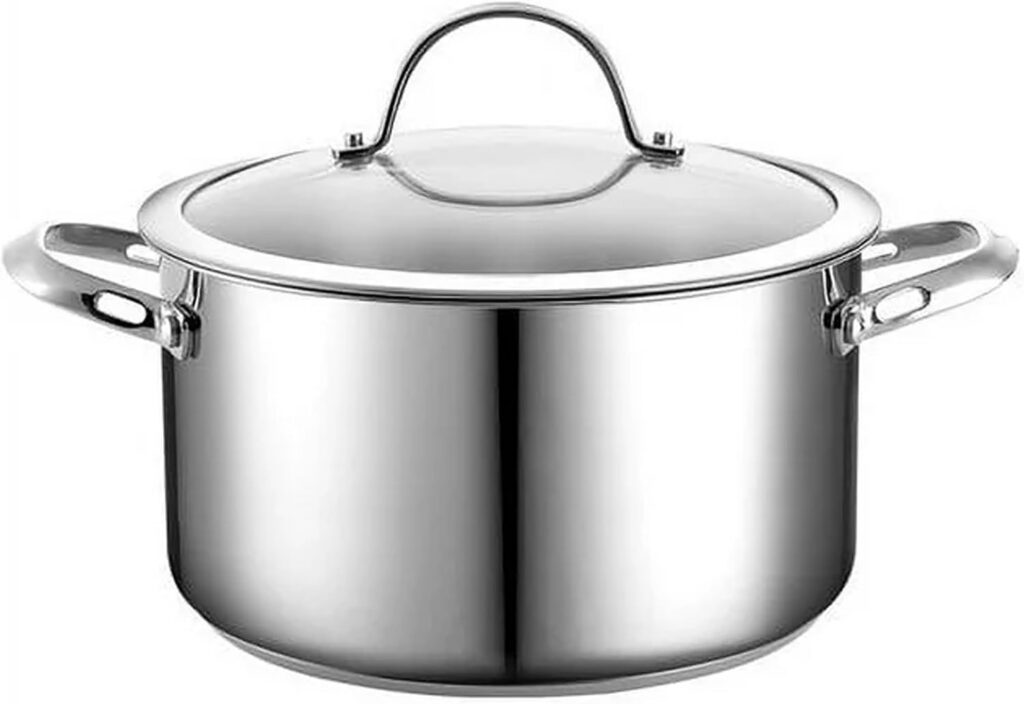 Cooks Standard Stainless Steel Dutch Oven Stockpot, 6-Quart, Glass Lid