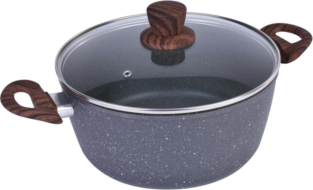 Clevinger Nonstick Marble Stock Pot, 24CM, Lid