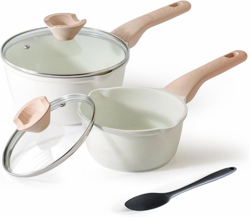Kordisen Nonstick Saucepan Set, 16cm & 20cm with Lids