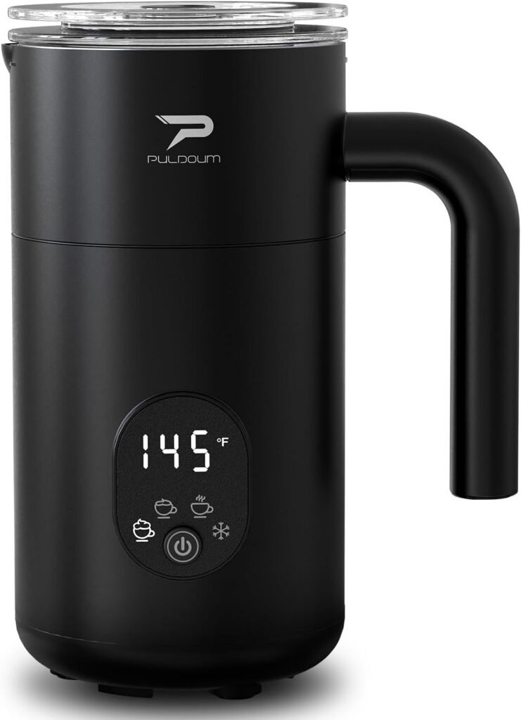 Automatic 350ml Coffee Steamer & Frother, Black