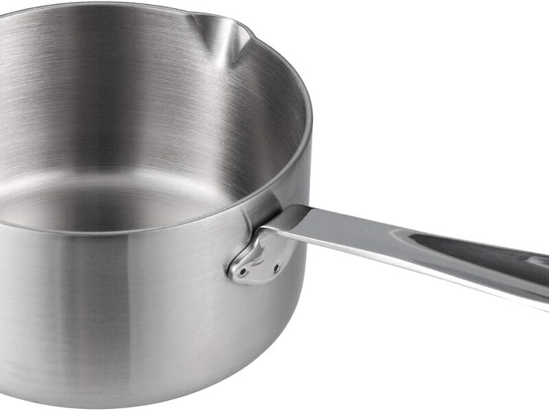 IMEEA Stainless Steel Milk Pan, 600ml with Double Pour Spouts